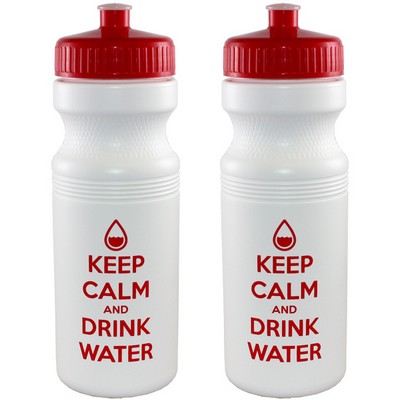 24 Oz. White Bottle w/Push-Pull Lid