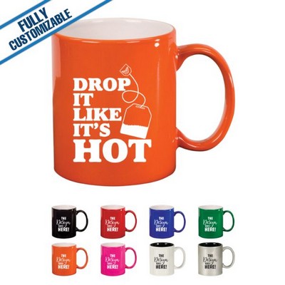 11 Oz. Orange Round Ceramic Mug