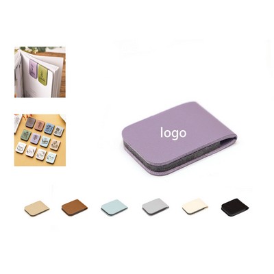 PU Leather Magnetic Bookmark